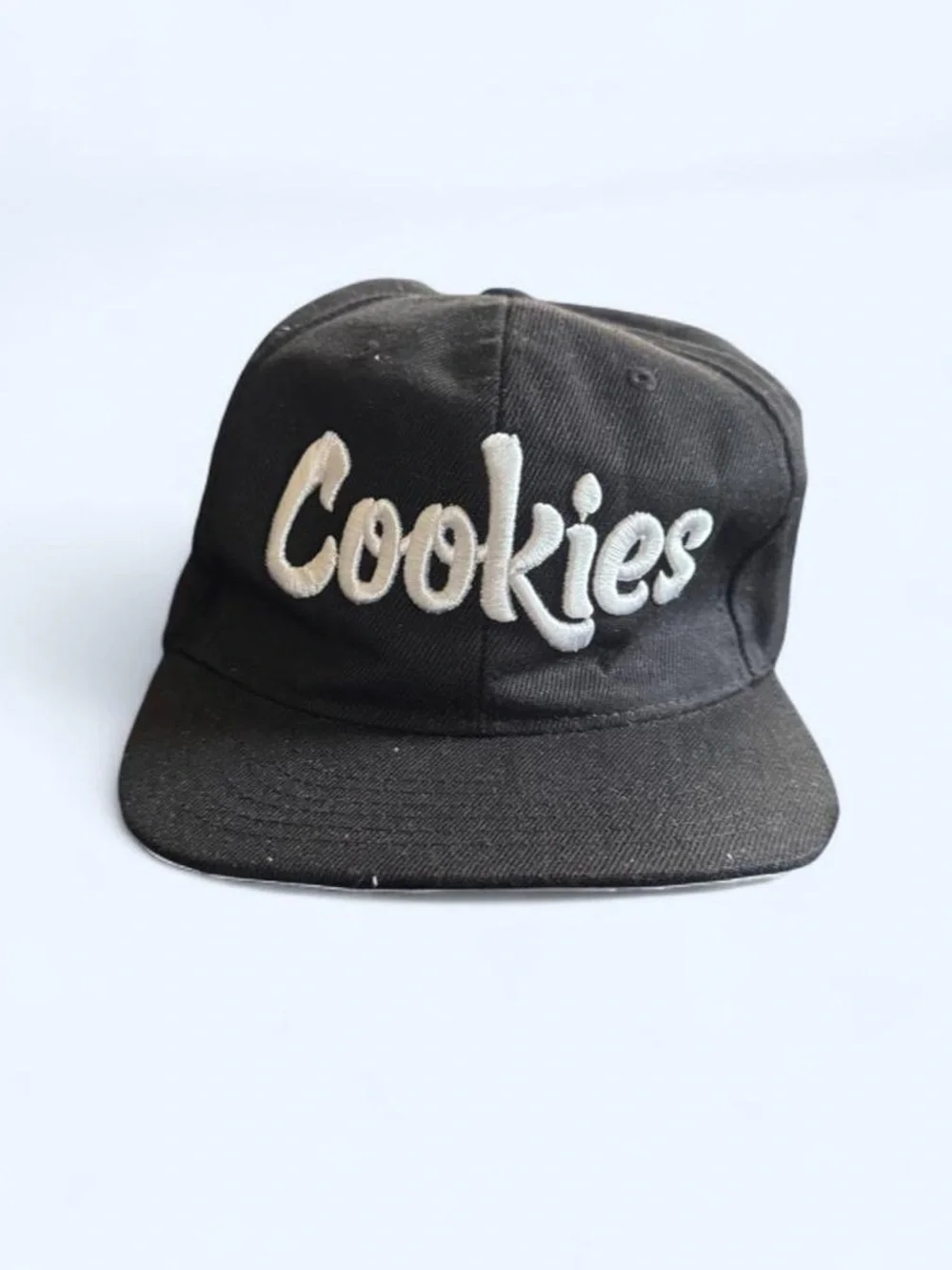 Cookies Black Snapback Hat with White Embroidered Logo